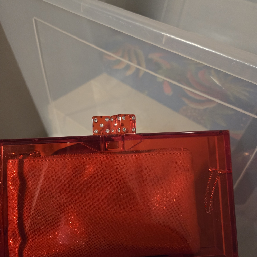 Charlotte Olympia Red Snake Eyes Pandora Clutch